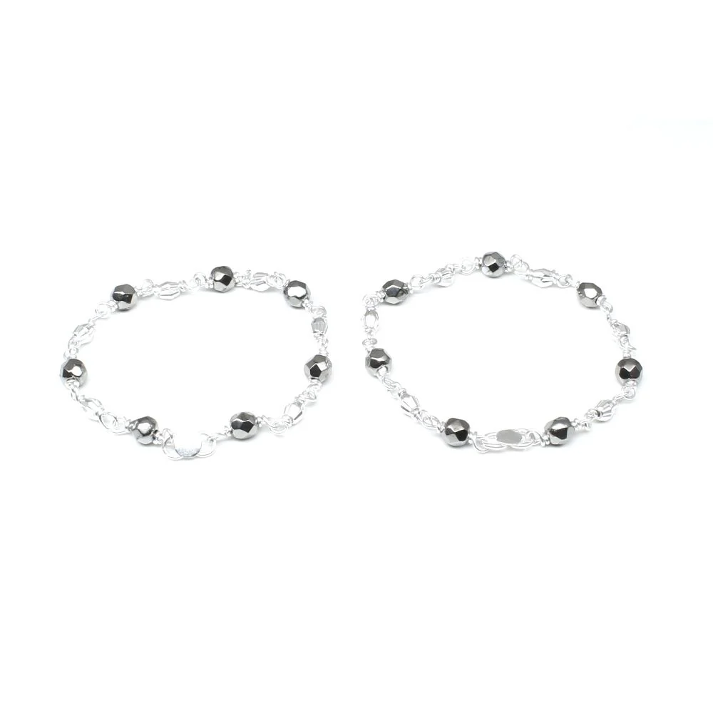 Sterling Silver Indian nazaria black beads bracelet for babies infant toddler - Image 2