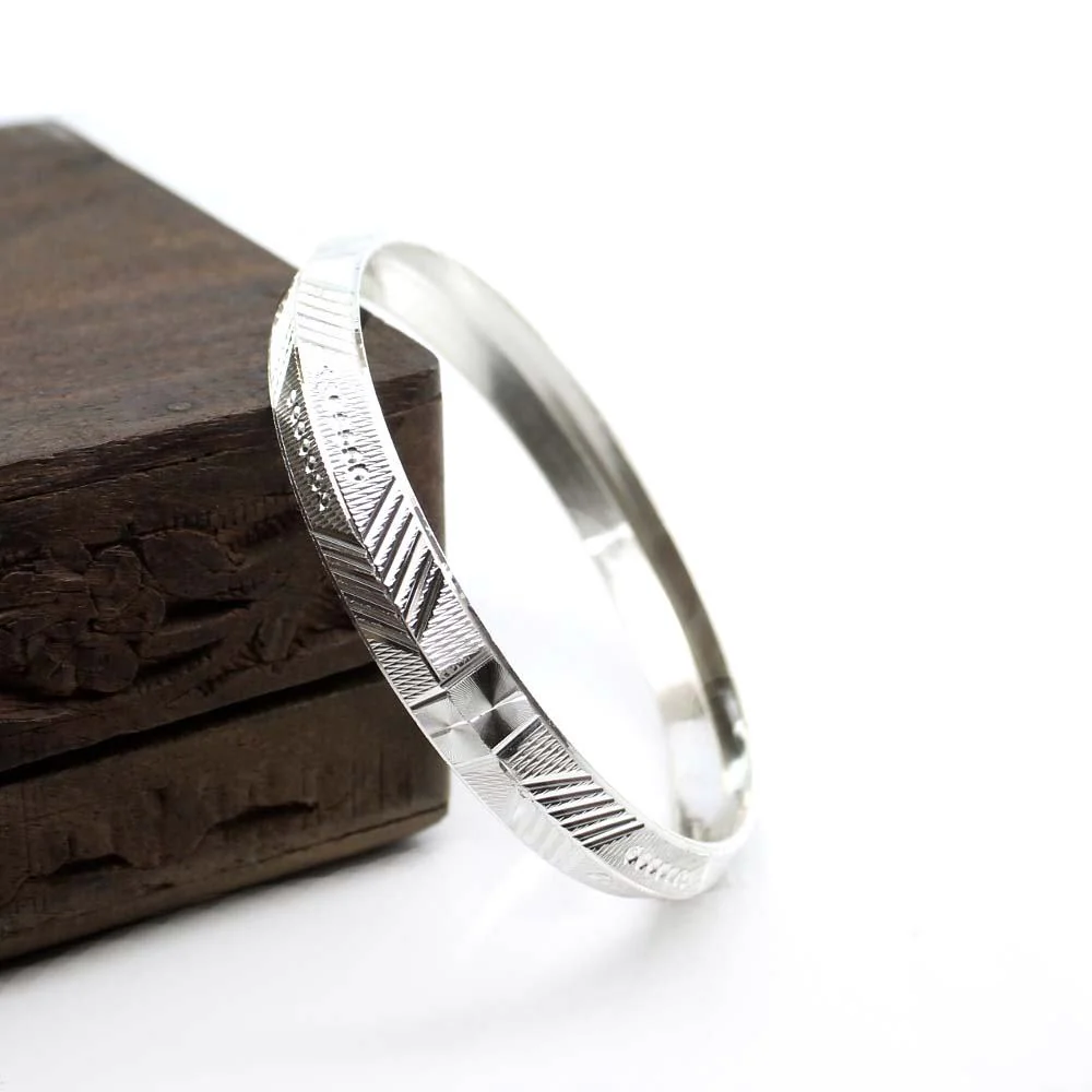 Sterling Silver Men's Bangle pure silver Bracelet