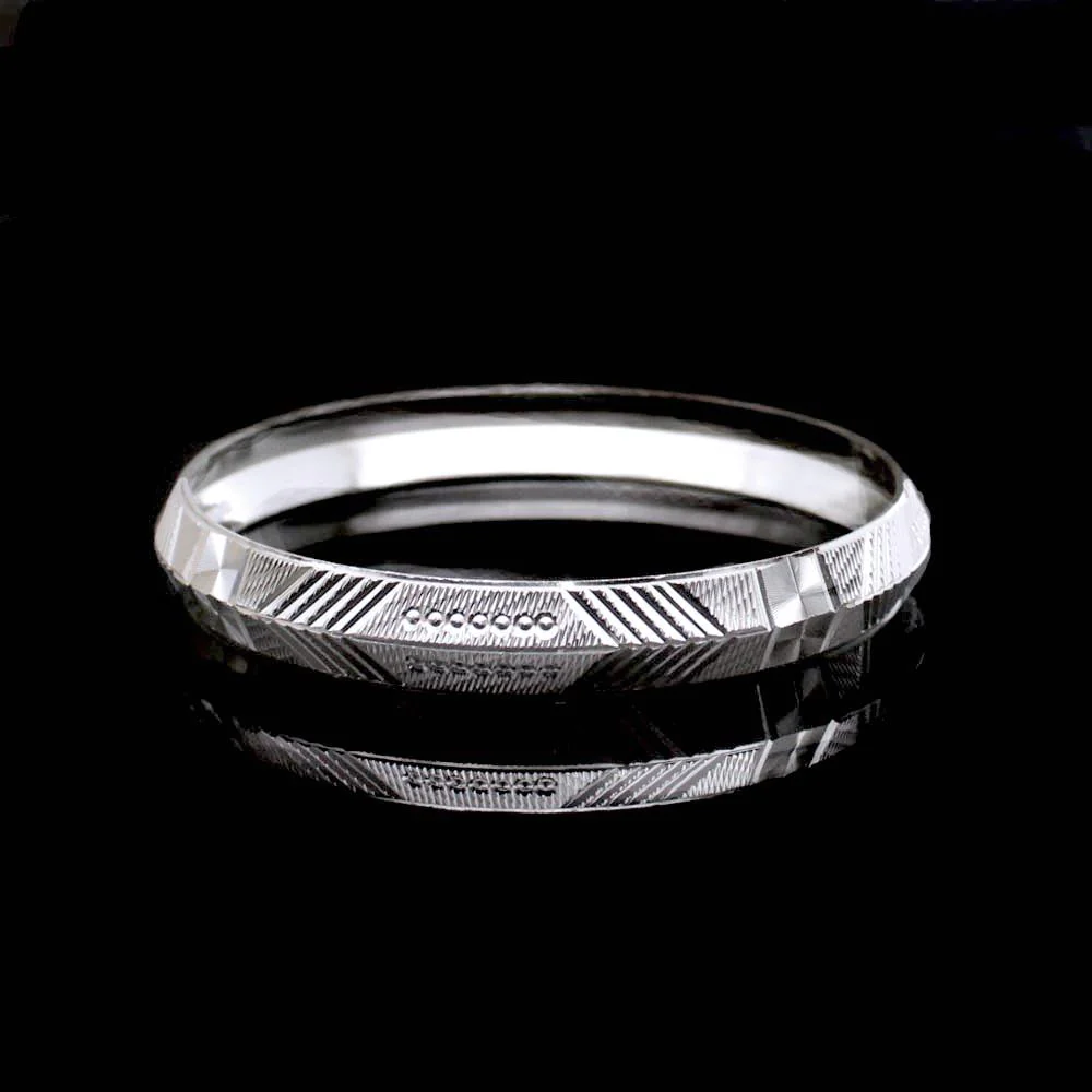 Sterling Silver Men's Bangle pure silver Bracelet - Image 2