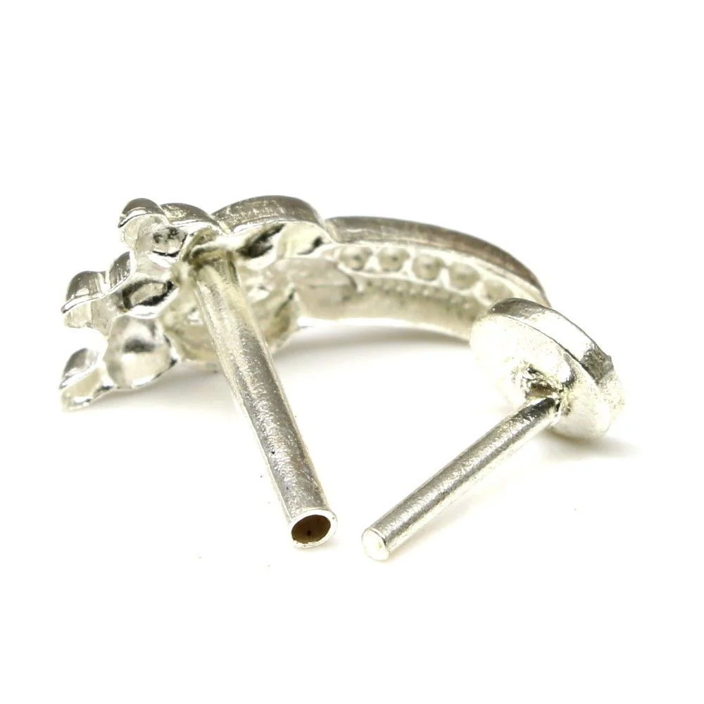 Sterling Silver peacock style Nose Stud - Image 3