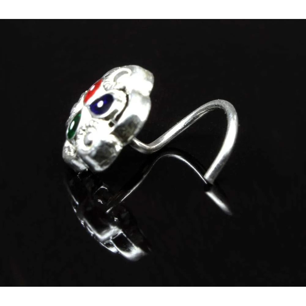 Sterling Silver Regal Petal Cluster Nose Stud - Image 3