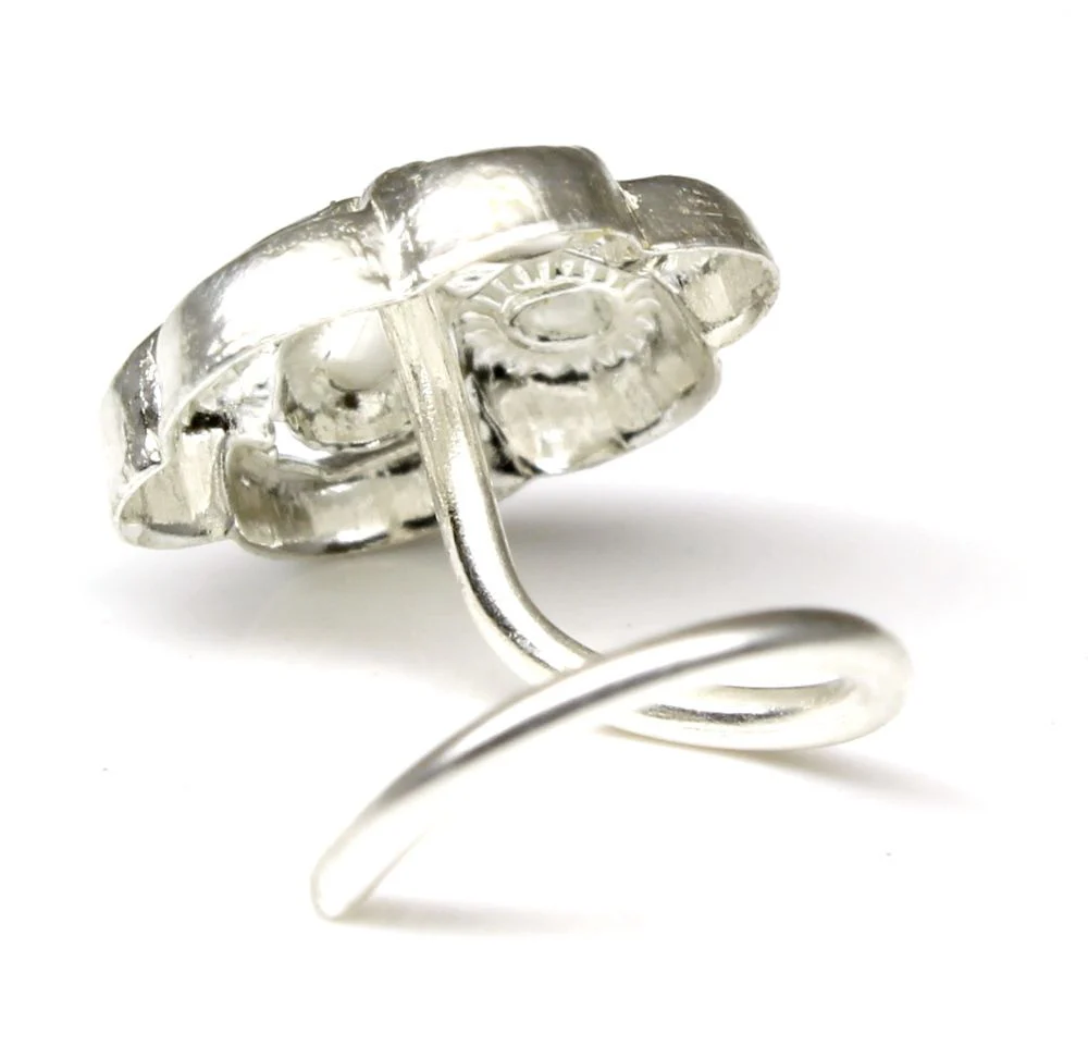 Sterling Silver Regal Petal Cluster Nose Stud - Image 4