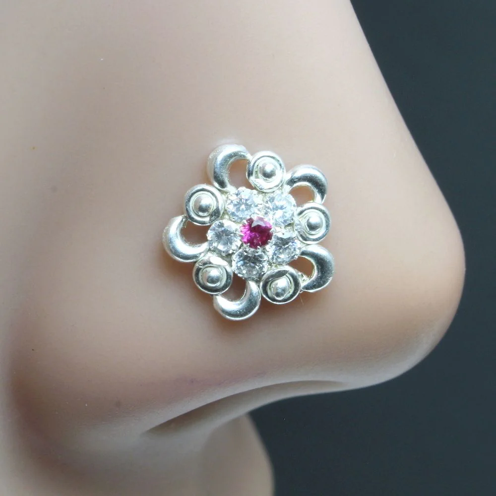 Sterling Silver twisted design Nose Piercing - Image 2