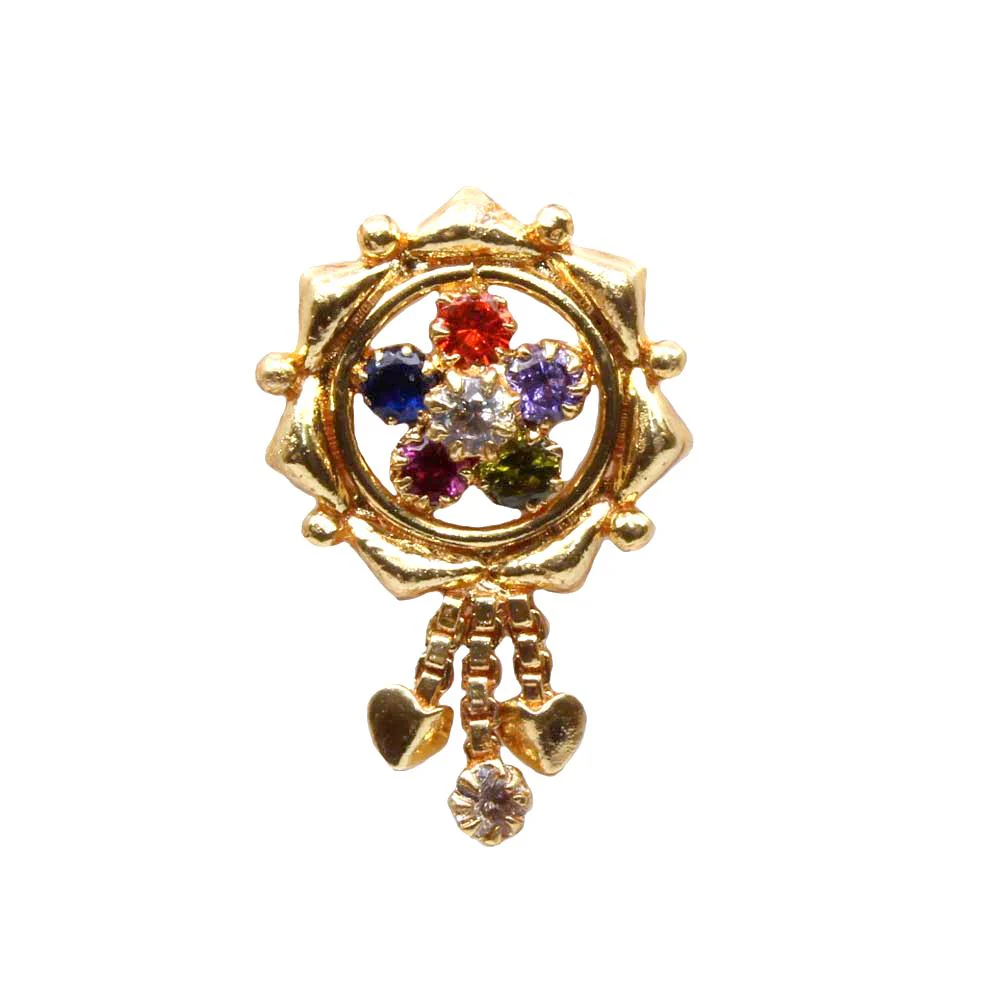 Sunburst design drop chains nose pin - Image 2