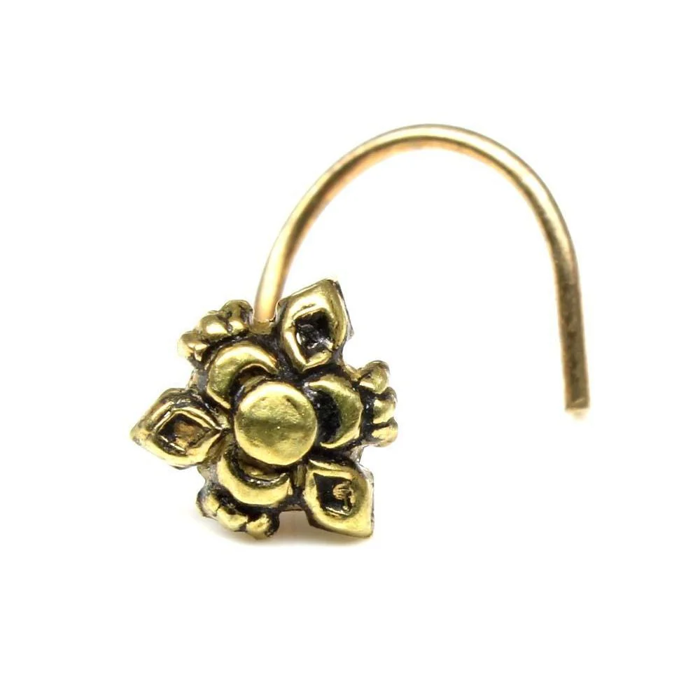 Tiny brass L bend nose pun