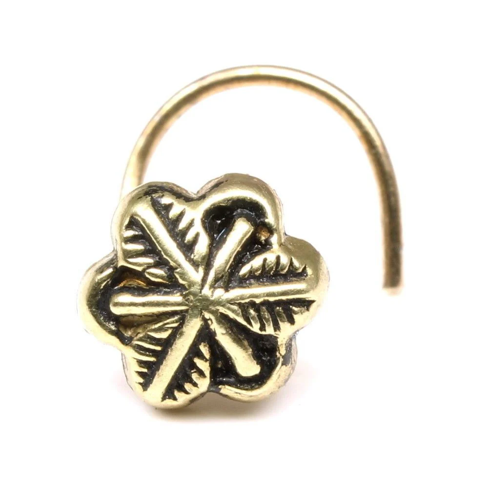 Tiny lotus flower design nose pin - Image 2