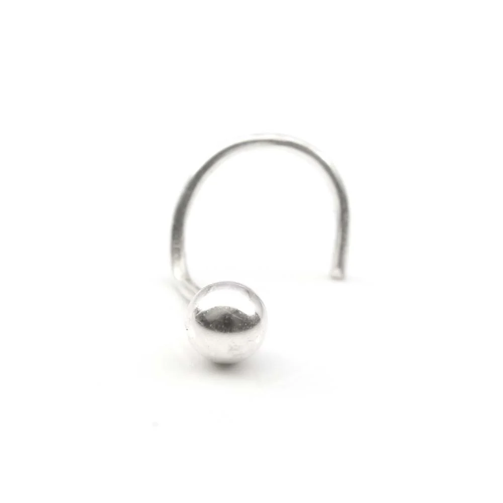 Tiny Plain Ball Nose Stud - 925 Sterling Silver - Image 2