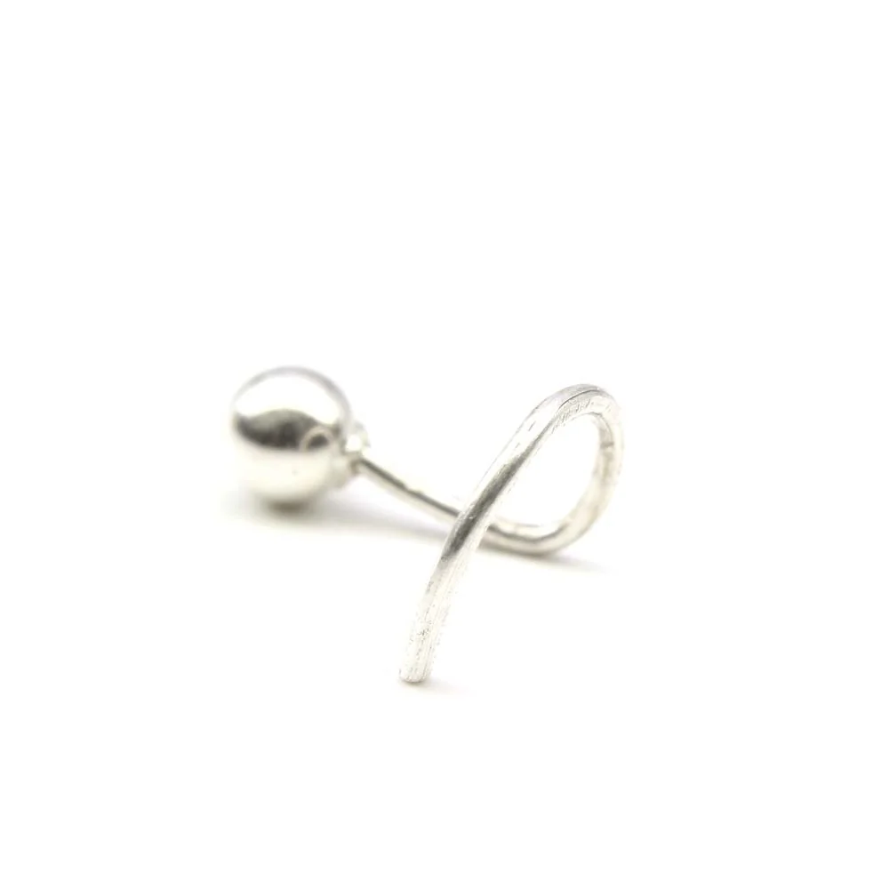 Tiny Plain Ball Nose Stud - 925 Sterling Silver - Image 3