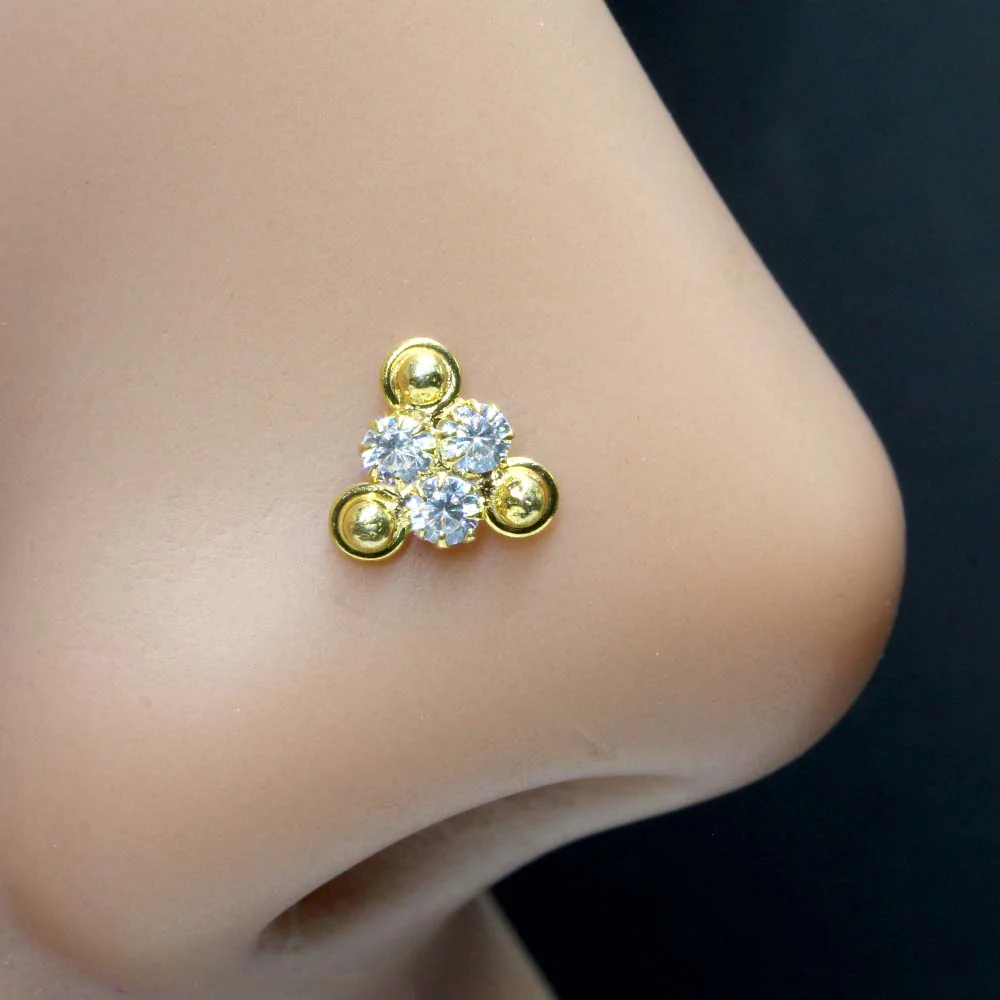 Small Real Silver CZ Nose Stud - Image 2