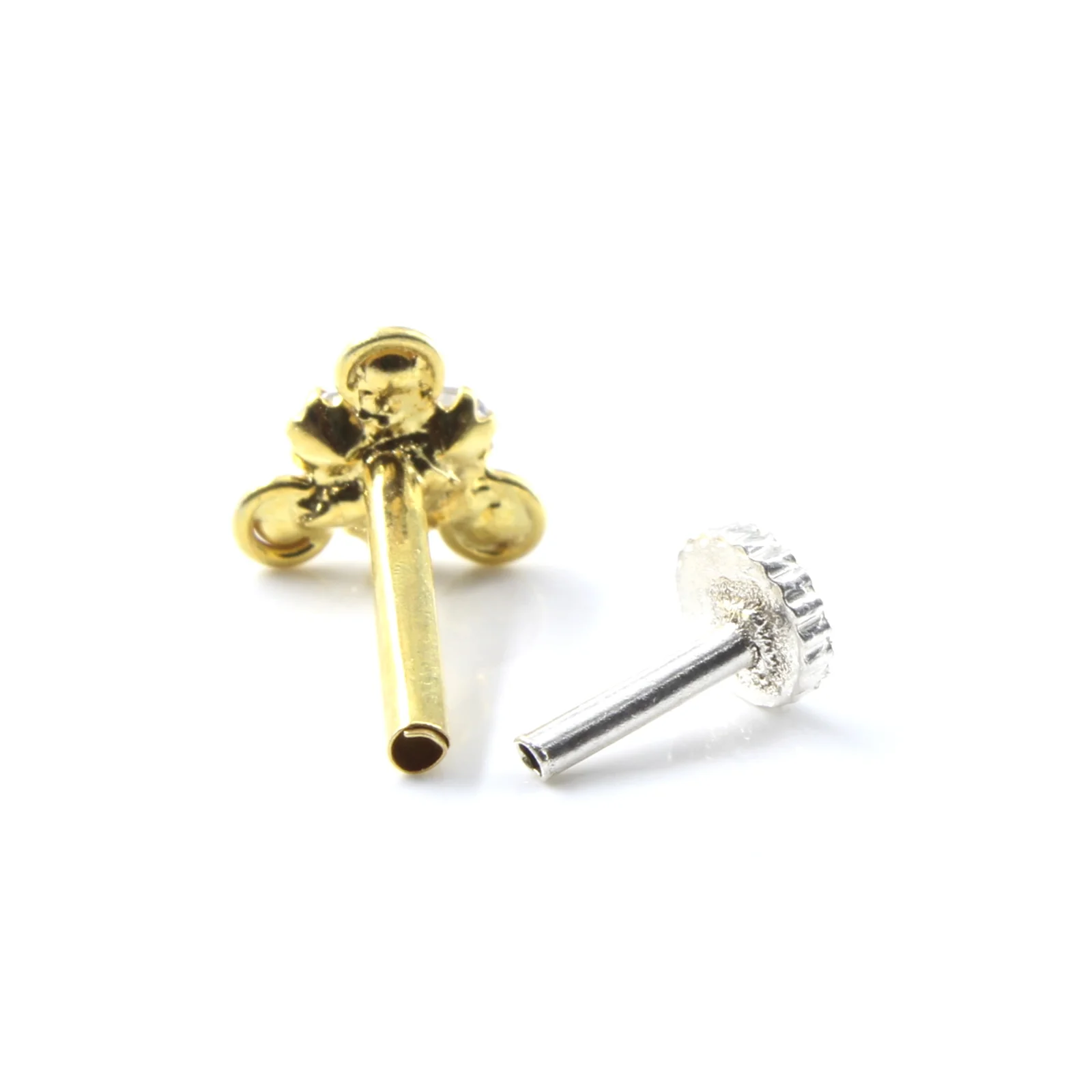 Small Real Silver CZ Nose Stud - Image 4