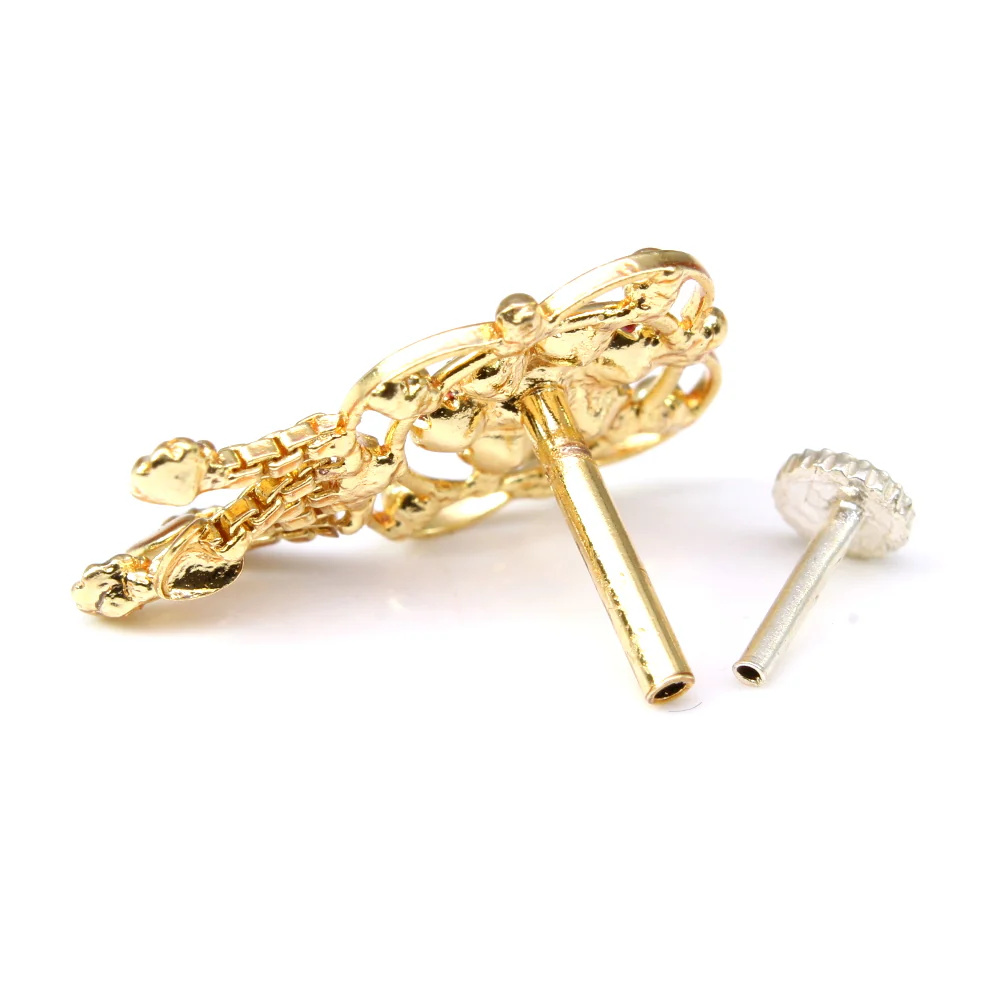 Traditional dangle multiple CZ nose stud - Image 3