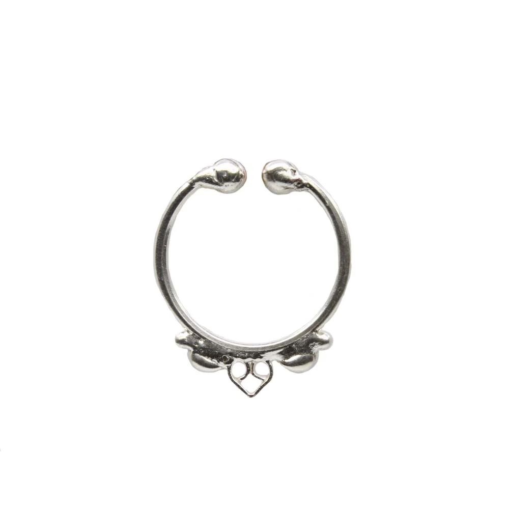 Sterling Silver Heart Fake Septum Ring - Image 3