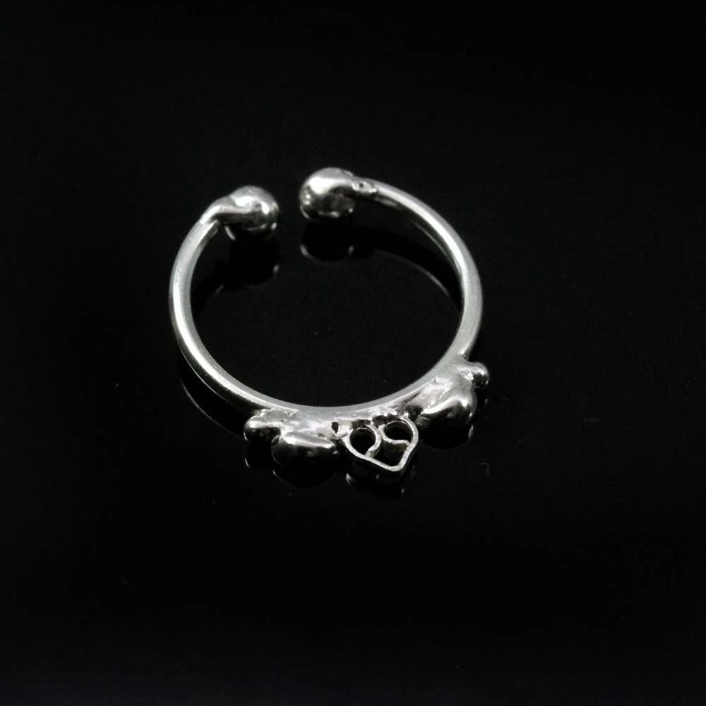Sterling Silver Heart Fake Septum Ring - Image 4