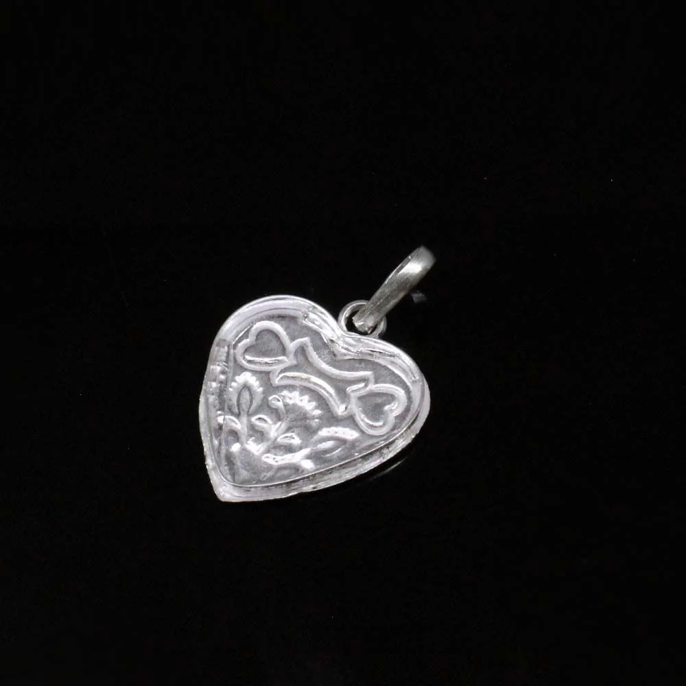 Traditional Indian heart shape designer enamel sterling silver pendant for women - Image 4