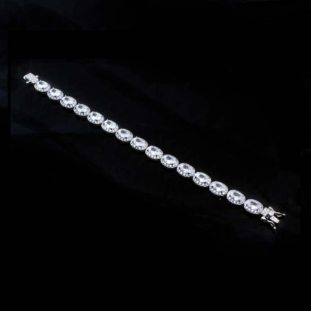 Trendy Real 925 Sterling Silver Women Bracelet 6.8" - Image 3
