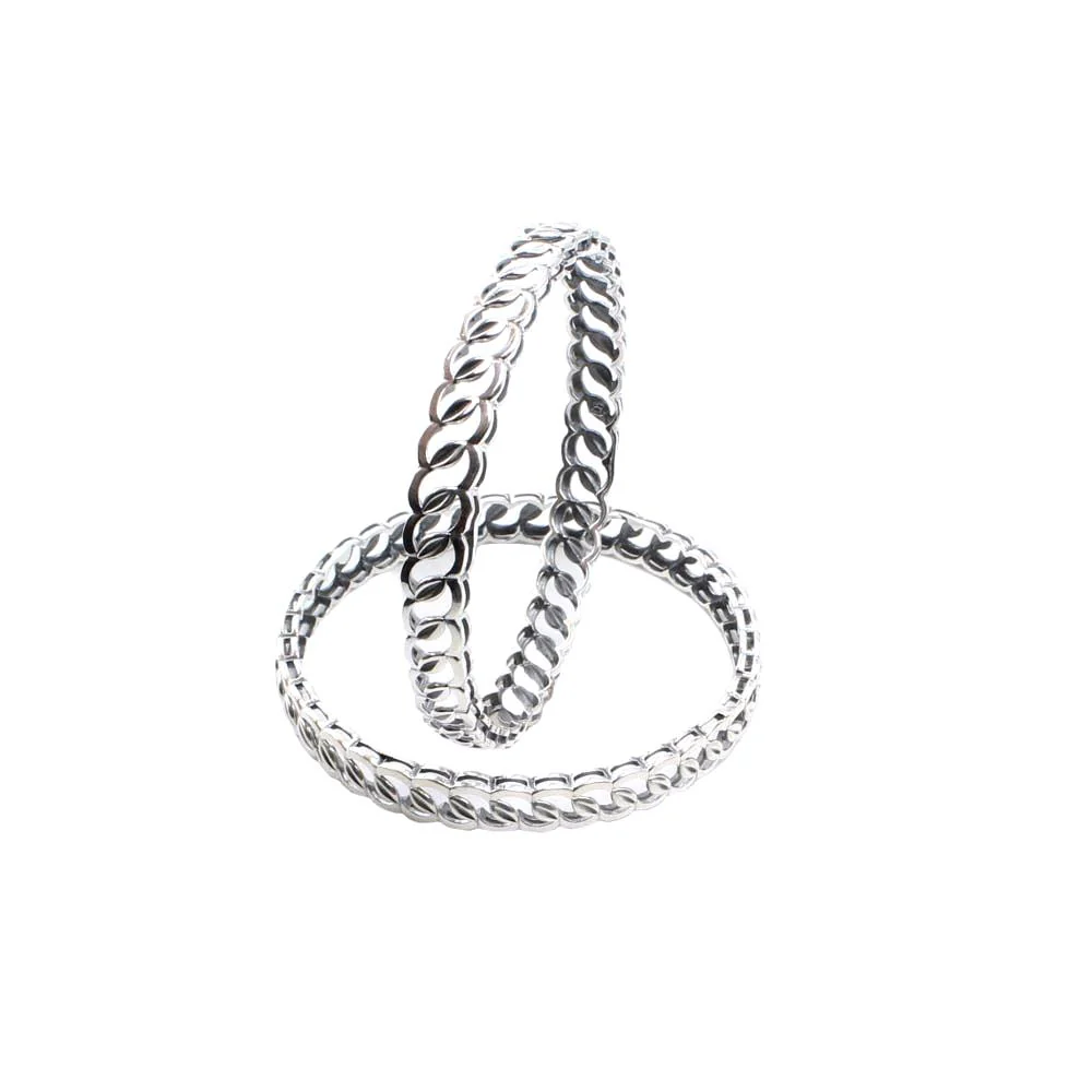 Trendy Real Sterling Silver Oxidized Women Bangles - 5.7 CM - Image 4
