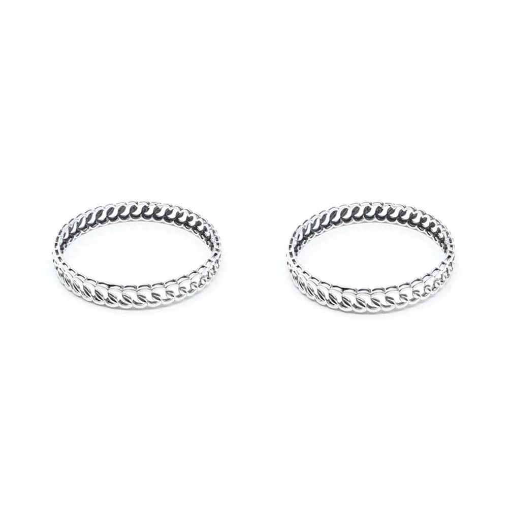 Trendy Real Sterling Silver Oxidized Women Bangles - 5.7 CM - Image 6