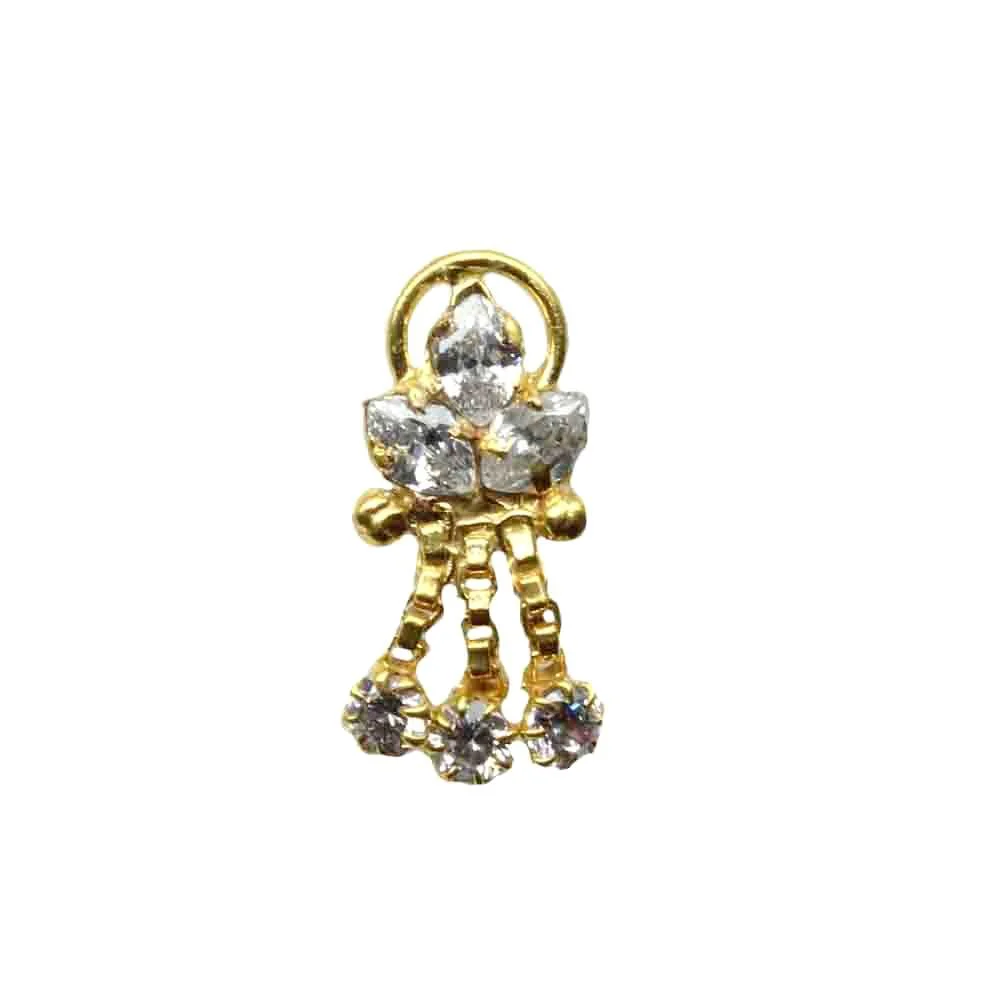 Triangle drop/dangling nose stud - Image 2