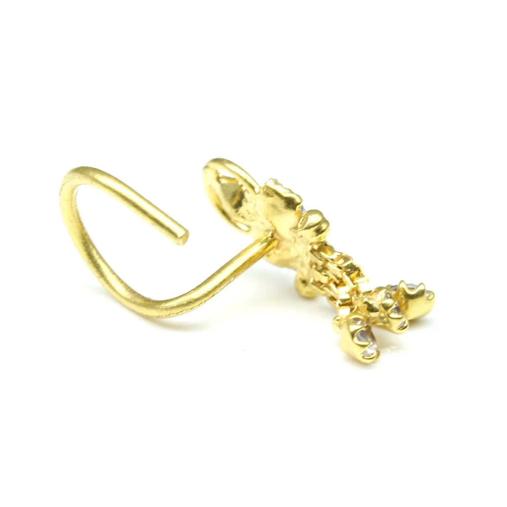 Triangle drop/dangling nose stud - Image 3