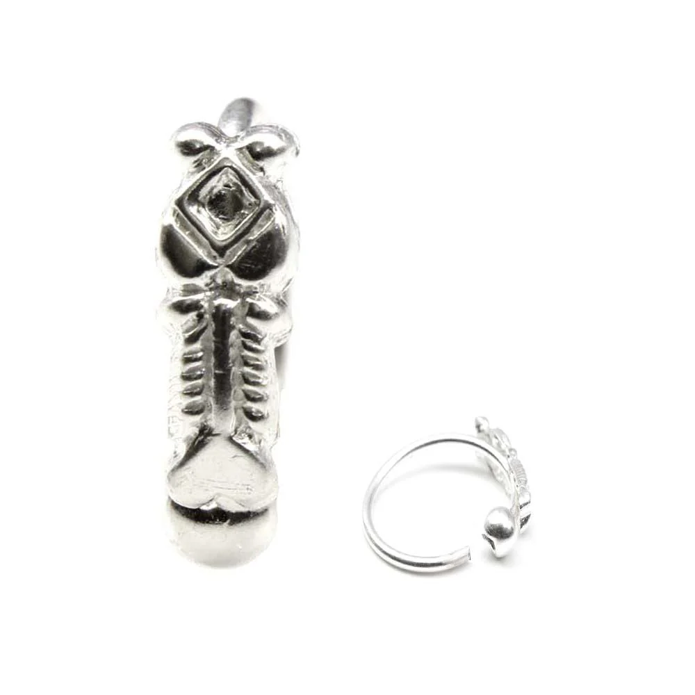 Sterling Silver Indian Hoop Nose Piercing Ring - Image 2