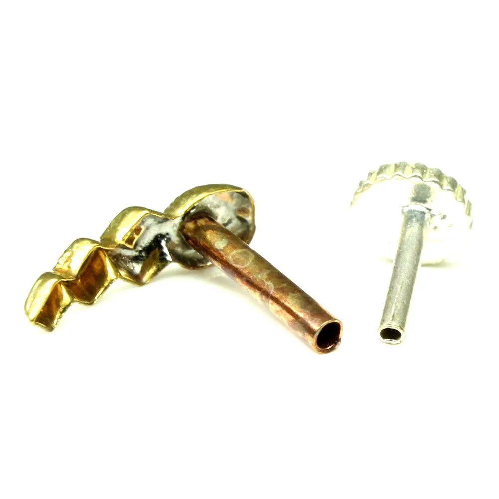 Tribal antique gold finish nose stud - Image 3