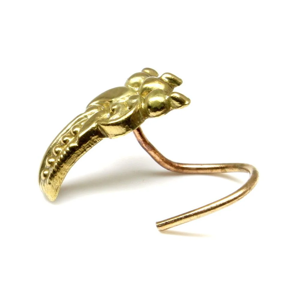 Twisted antique brass nose stud - Image 3