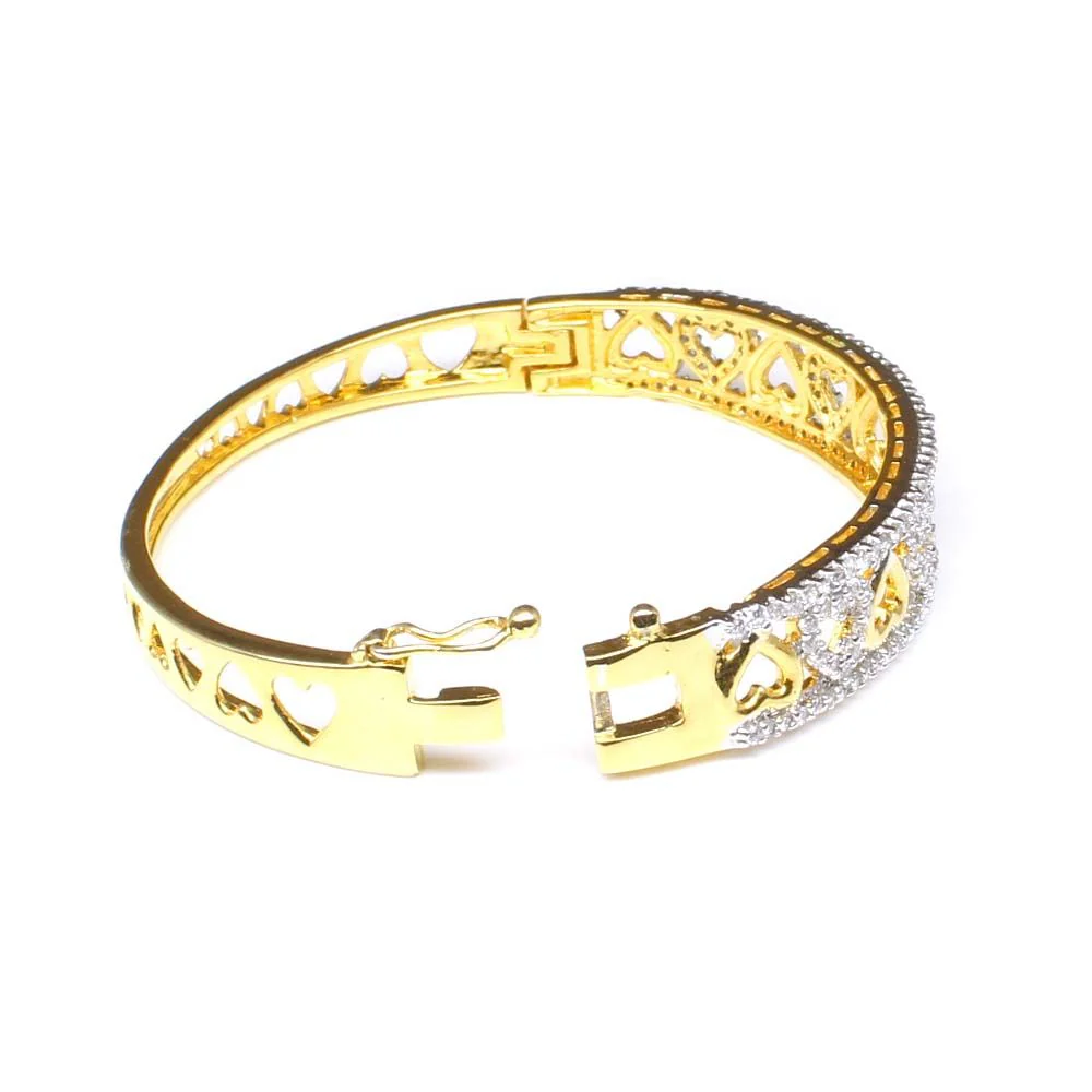Two tone Fashion CZ Open Able Bracelet Bangle - Image 3