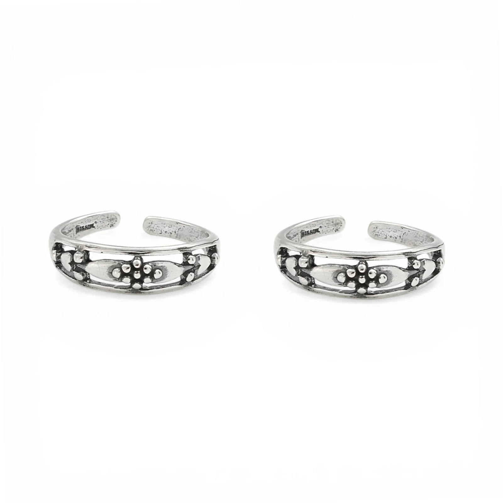 Unique Design Oxidized Women 925 Real Silver Toe Ring - Pair - Image 4
