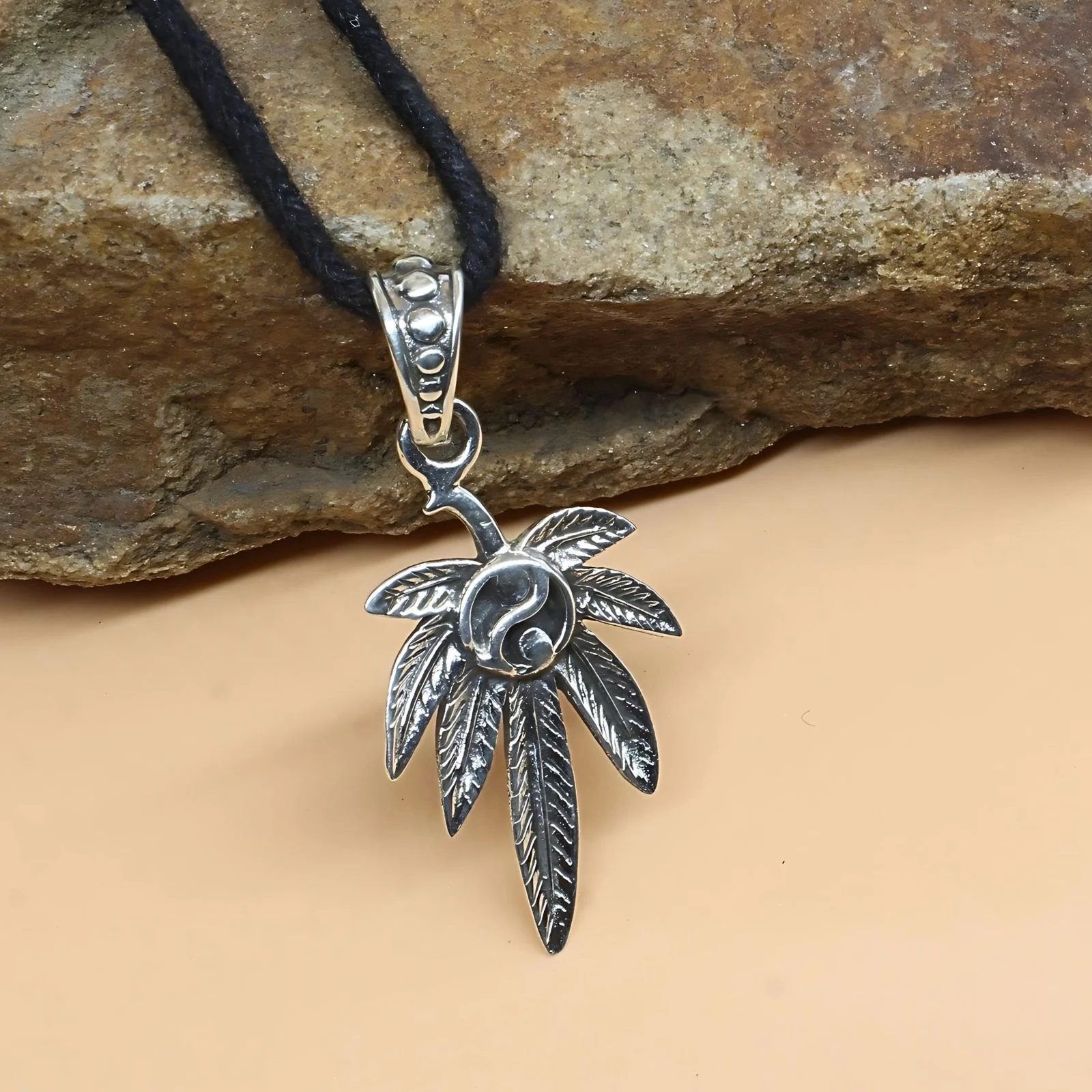 Unique Style Palm Tree Real Silver Unisex Pendant - Image 2