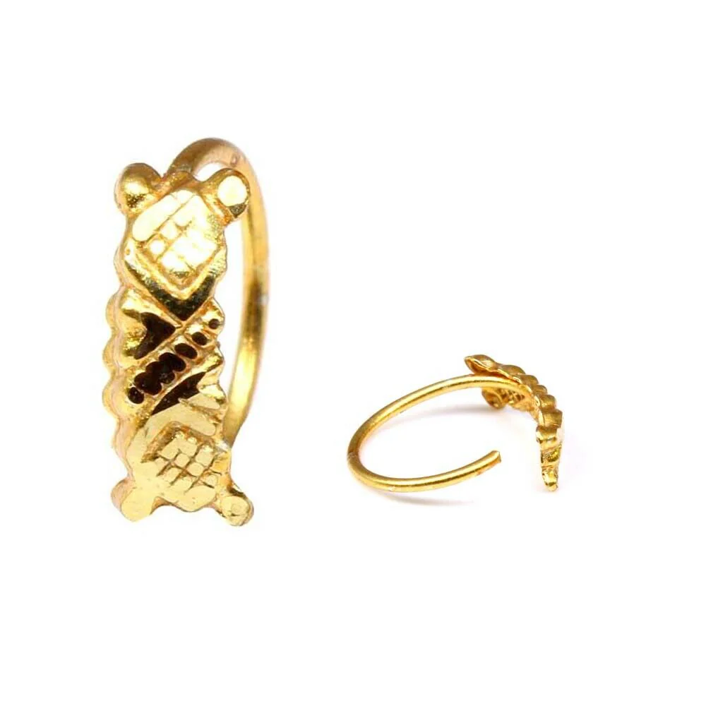 Vertical design nose hoop ring