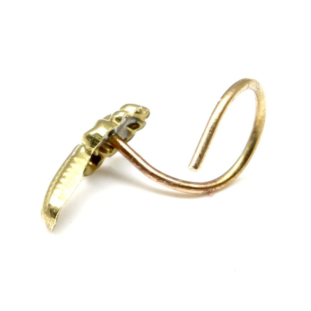 Vertical gold finish push pin nose stud - Image 3