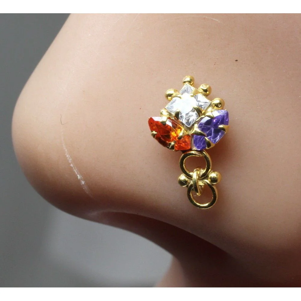 Vertical L Bend nose piercing ring