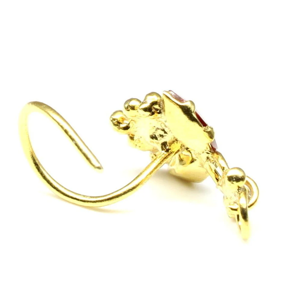 Vertical L Bend nose piercing ring - Image 3
