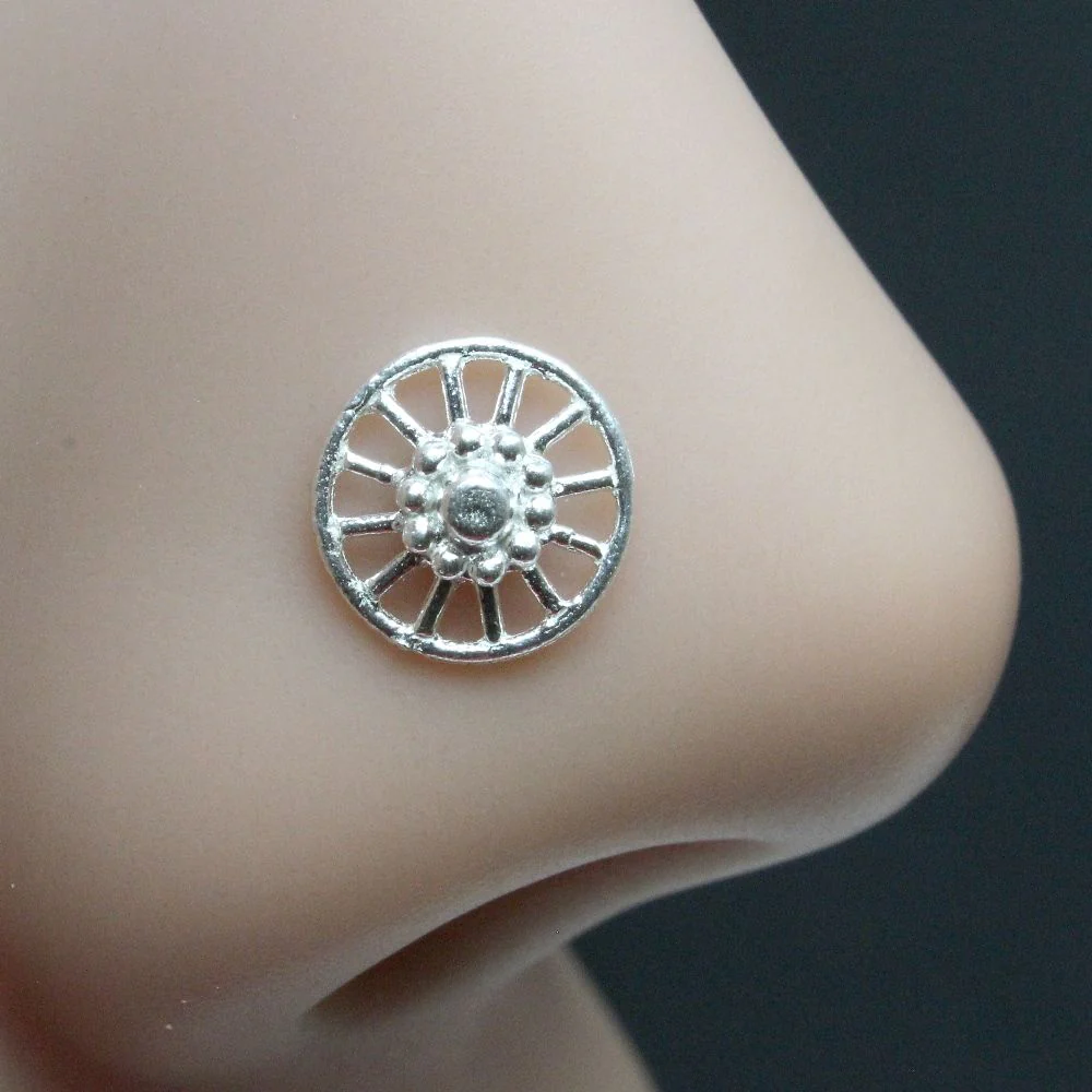 Wagon wheel Silver Nose piercing