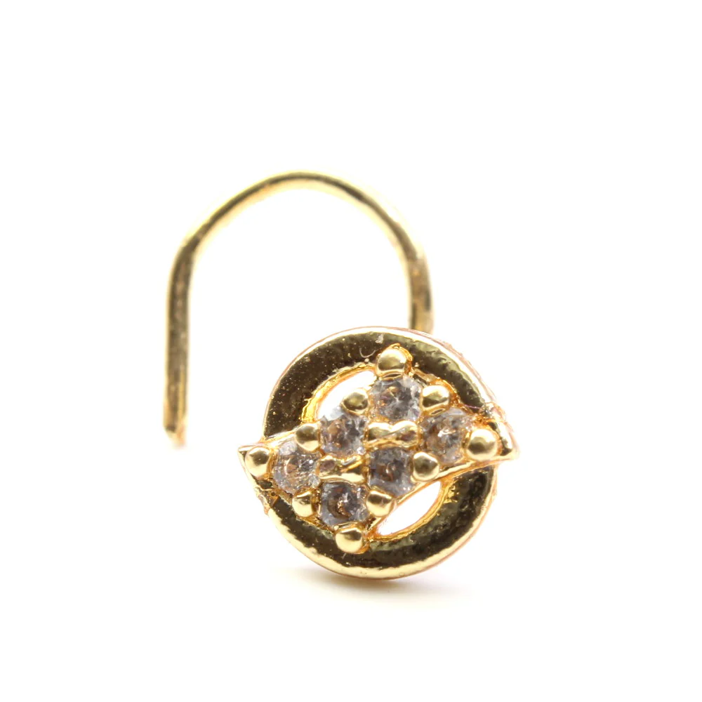 Wheel design CZ studded nose stud - Image 2