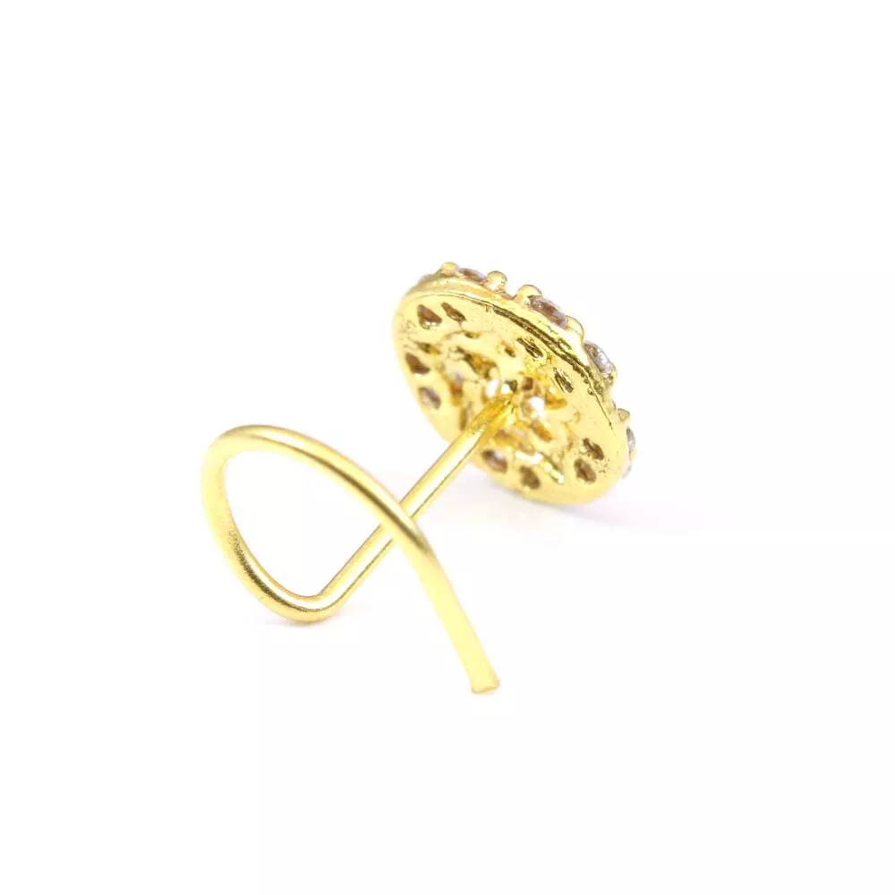 White CZ star-shaped nose pin - Image 3