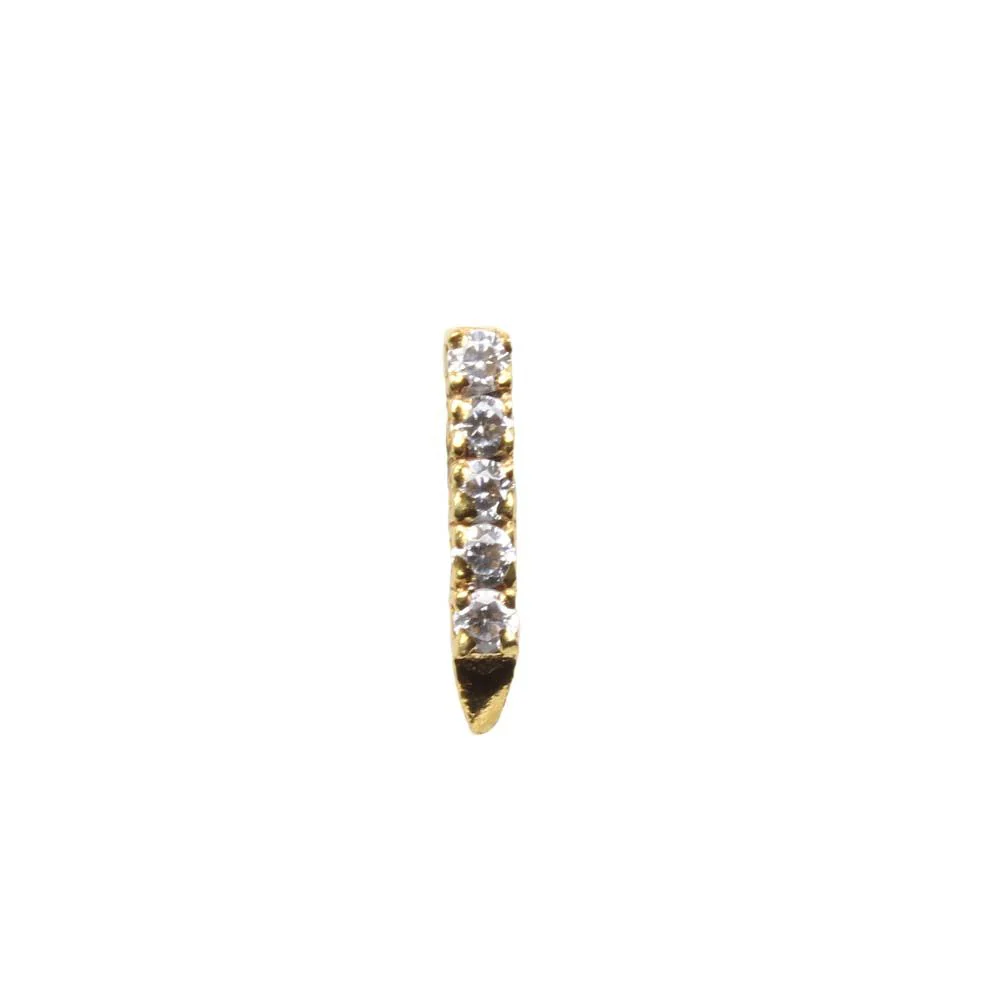 White CZ vertical bar nose pin - Image 2